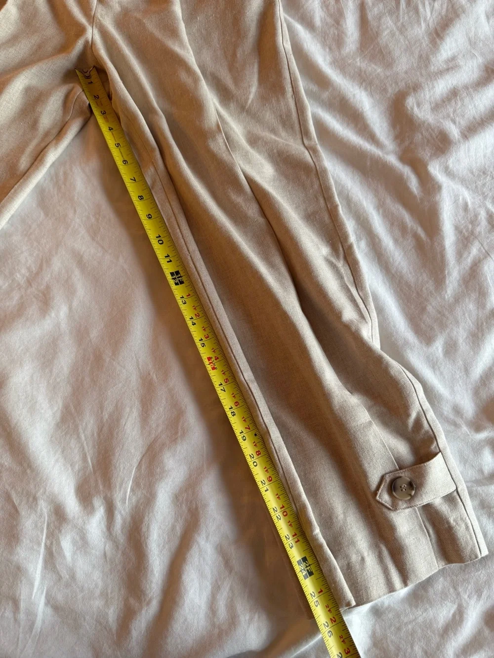 Zara High Waist Tailored Tapered Trousers Linen Blend Quiet Luxury Size XS